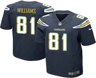 Men's Los Angeles Chargers #81 Mike Williams Navy Blue Team Color Stitched NFL Nike Elite Jersey