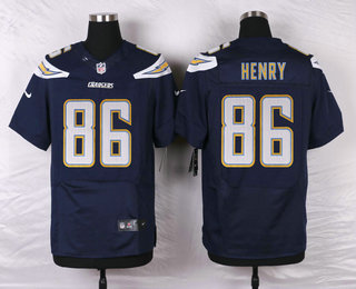 Men's Los Angeles Chargers #86 Hunter Henry Navy Blue Team Color Stitched NFL Nike Elite Jersey