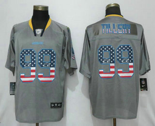 Men's Los Angeles Chargers #99 Jerry Tillery Gray Flag Fashion NFL Nike Elite Jersey