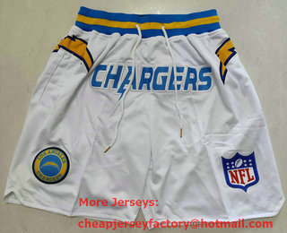 Men's Los Angeles Chargers White Just Don Swingman Shorts