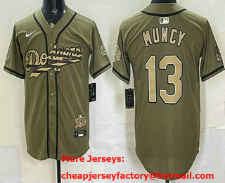 Men's Los Angeles Dodgers #13 Max Muncy Olive USA 2025 World Series Champions Limited Jersey