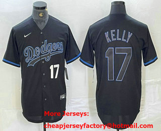 Men's Los Angeles Dodgers #17 Joe Kelly Number Lights Out Black Fashion Stitched Cool Base Nike Jersey 14