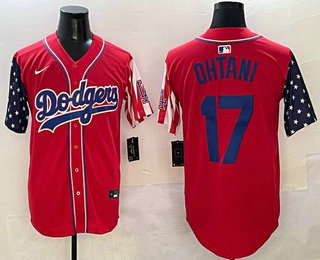 Men's Los Angeles Dodgers #17 Shohei Ohtani Red Limited Stitched Jersey