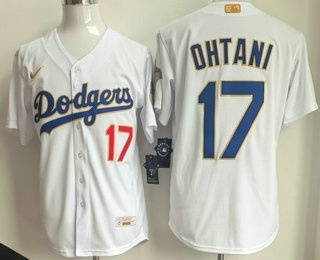 Men's Los Angeles Dodgers #17 Shohei Ohtani White 2026 Gold Collection Stadium Jersey