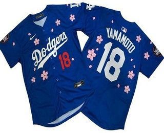 Men's Los Angeles Dodgers #18 Yoshinobu Yamamoto Blue 2025 Tokyo Series Limited Jersey