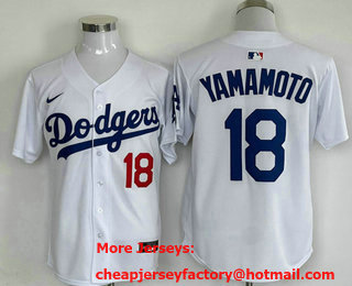 Men's Los Angeles Dodgers #18 Yoshinobu Yamamoto Number White 2024 Limited Stitched Jersey