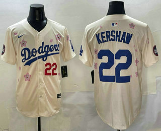 Men's Los Angeles Dodgers #22 Clayton Kershaw Cream 2025 Tokyo Series Limited Jersey