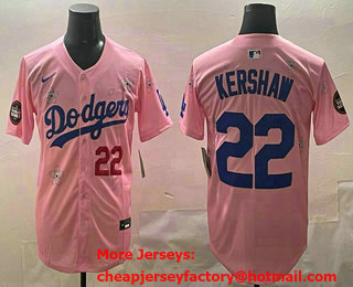 Men's Los Angeles Dodgers #22 Clayton Kershaw Pink 2025 Tokyo Series Limited Jersey