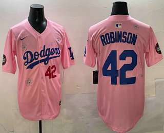 Men's Los Angeles Dodgers #42 Jackie Robinson Pink 2025 Tokyo Series Limited Jersey
