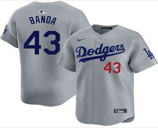 Men's Los Angeles Dodgers #43 Anthony Banda Grey Limited Stitched Jersey