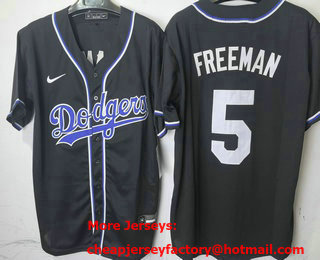 Men's Los Angeles Dodgers #5 Freddie Freeman 2026 Black Fashion Cool Base Jersey