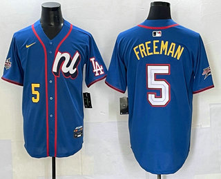 Men's Los Angeles Dodgers #5 Freddie Freeman Number Blue 2025 All Star Limited Stitched Jersey
