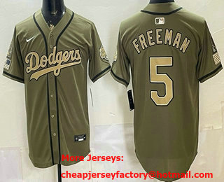 Men's Los Angeles Dodgers #5 Freddie Freeman Olive 2025 World Series Champions Limited Jersey