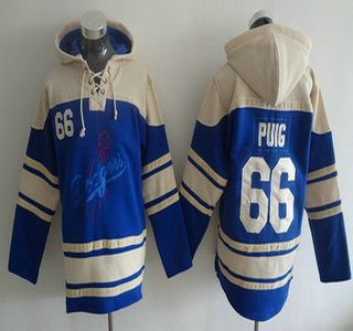 Men's Los Angeles Dodgers #66 Yasiel Puig Blue Alternate MLB Hoodie