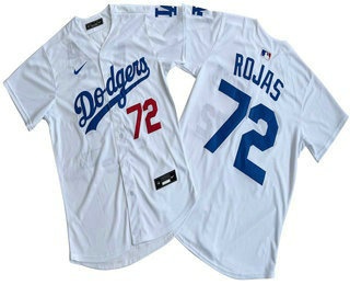 Men's Los Angeles Dodgers #72 Miguel Rojas White Limited Stitched Jersey