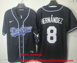 Men's Los Angeles Dodgers #8 Enrique Hernandez 2026 Black Fashion Cool Base Jersey