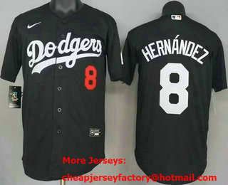 Men's Los Angeles Dodgers #8 Enrique Hernandez Black Limited Jersey