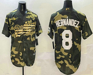 Men's Los Angeles Dodgers #8 Enrique Hernandez Camo Fashion Cool Base Jersey