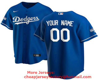 Men's Los Angeles Dodgers ACTIVE PLAYER Custom Blue 2020 World Series Champions Home Patch Stitched Jersey