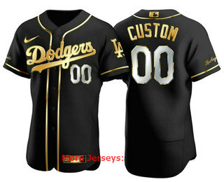 Men's Los Angeles Dodgers Active Player Gold Black Stitched Jersey