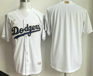 Men's Los Angeles Dodgers Blank White 2026 Gold Collection Stadium Jersey
