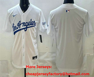 Men's Los Angeles Dodgers Blank White Alternate Stadium Jersey