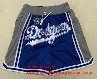 Men's Los Angeles Dodgers Blue With Grey Dodgers Just Don Shorts Swingman Shorts