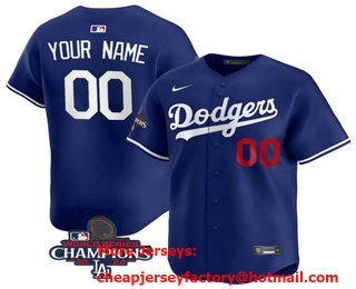 Men's Los Angeles Dodgers Customized Royal 2024 World Series Champions Limited Stitched Jersey