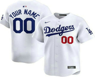 Men's Los Angeles Dodgers Customized White Limited Jersey