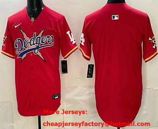 Men's Los Angeles Dodgers x One Piece #Blank Red Limited Stitched Jersey