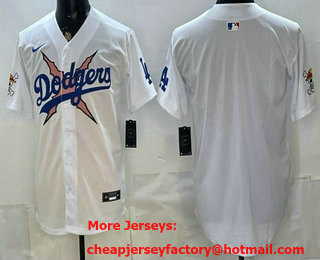 Men's Los Angeles Dodgers x One Piece Blank Blue Limited Stitched Jersey