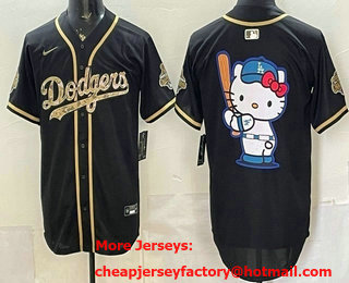 Men's Los Angeles Dodgers x One Piece Team Big Logo Olive Black Limited Stitched Jersey