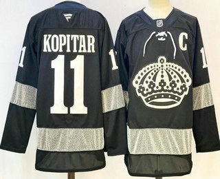 Men's Los Angeles Kings #11 Anze Kopitar Black Alternate 2025 Authentic Jersey