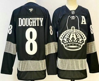 Men's Los Angeles Kings #8 Drew Doughty Black Alternate 2025 Authentic Jersey