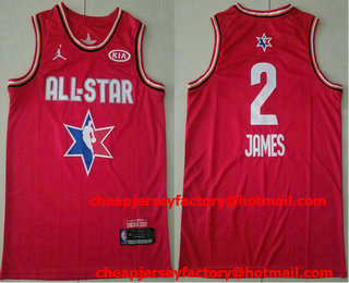 Men's Los Angeles Lakers #2 LeBron James Red Jordan Brand 2020 All-Star Game Swingman Stitched NBA Jersey