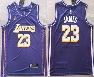 Men's Los Angeles Lakers #23 LeBron James Purple 2025 City Swingman Jersey
