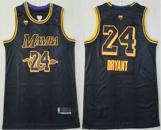 Men's Los Angeles Lakers #24 Kobe Bryant Mamba NEW Black 2021 Nike Swingman Stitched NBA Jersey