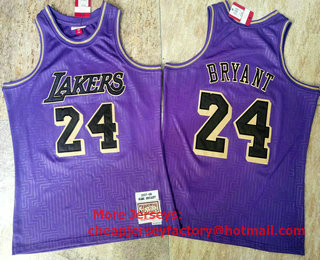 Men's Los Angeles Lakers #24 Kobe Bryant Purple 2007-08 Hardwood Classics Soul AU Throwback Jersey
