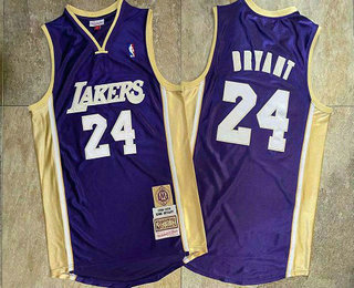 Men's Los Angeles Lakers #24 Kobe Bryant Purple 2020 Hall of Fame Hardwood Classics Soul AU Throwback Jersey