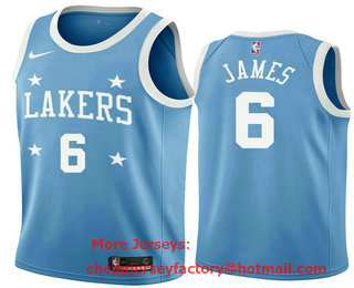 Men's Los Angeles Lakers #6 LeBron James Blue Minneapolis All-Star Classic NBA Jersey