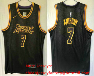 Men's Los Angeles Lakers #7 Carmelo Anthony Black 2021 Nike Swingman Stitched NBA Jersey