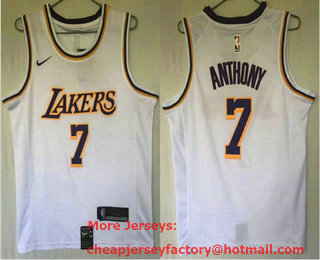 Men's Los Angeles Lakers #7 Carmelo Anthony White 2021 Nike Swingman Stitched NBA Jersey