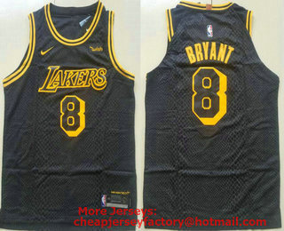 Men's Los Angeles Lakers #8 Kobe Bryant Black City Edition Nike Authentic Stitched NBA Jersey
