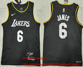 Men's Los Angeles Lakers #6 LeBron James 2022 Black 75th Anniversary MVP Swingman Jersey