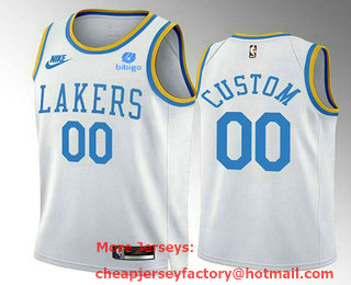 Men's Los Angeles Lakers Customized 2023 White Classic Edition Stitched Basketball Jersey