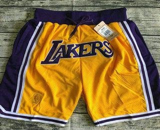 Men's Los Angeles Lakers Yellow 1996 Just Don Swingman Shorts