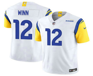 Men's Los Angeles Rams #12 Dresser Winn White 2023 FUSE Vapor Stitched Jersey