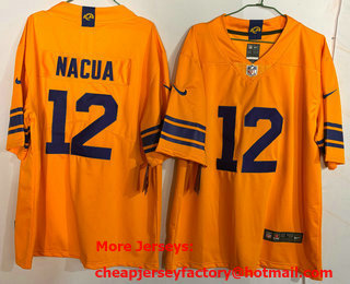 Men's Los Angeles Rams #12 Puka Nacua Limited Yellow Vapor Jersey