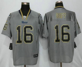 Men's Los Angeles Rams #16 Jared Goff Lights Out Gray NFL Nike Elite Jersey