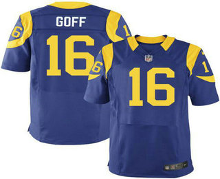 Men's Los Angeles Rams #16 Jared Goff Royal Blue Alternate NFL Nike Elite Jersey